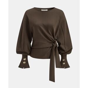 Commense Twist Knot Balloon Sleeve Sweatshirt – Size XL (NWT)